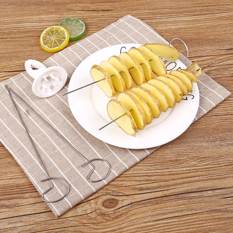 SpiralSpud BBQ Master – Portable Potato Skewer & Spiral Cutter Set