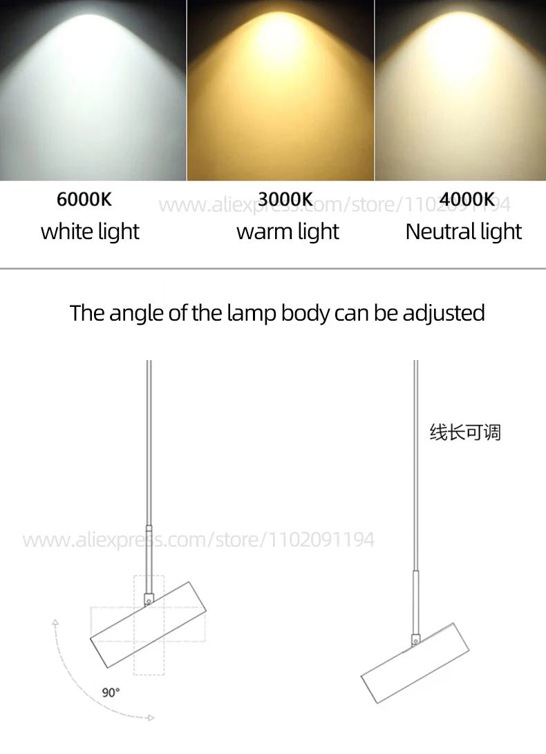 Zylindrische Pendelleuchte Luminous Aura