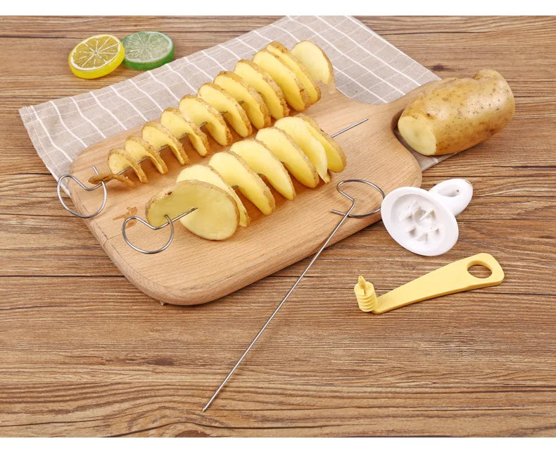 SpiralSpud BBQ Master – Portable Potato Skewer & Spiral Cutter Set