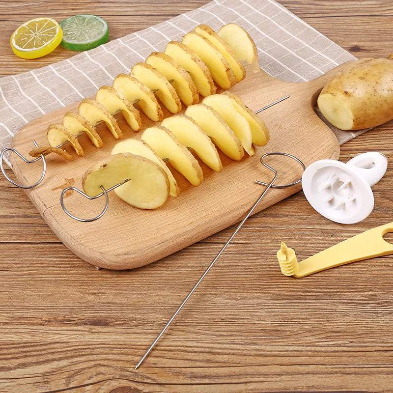 SpiralSpud BBQ Master – Portable Potato Skewer & Spiral Cutter Set